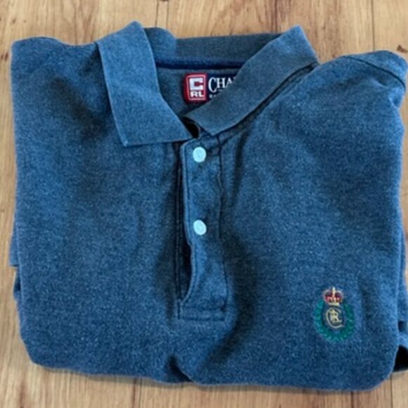 Chaps Ralph Lauren Polo Shirt Mens L Blue Short Sleeve Y2K Preppy Casual - Picture 1 of 5